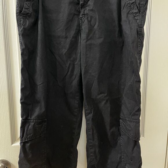 MASON’S Woman Rites Black Cropped Cargo Pants Italy Cotton Woman's Size 48 US 12 - Picture 3 of 16